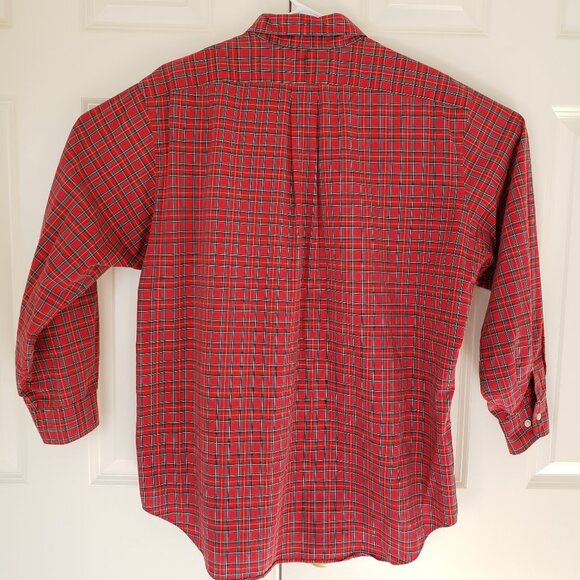 Ralph Lauren Shirt Mens Large 16.5/34/35 Red Plaid Button Up Classic Fit Pony - Picture 5 of 12